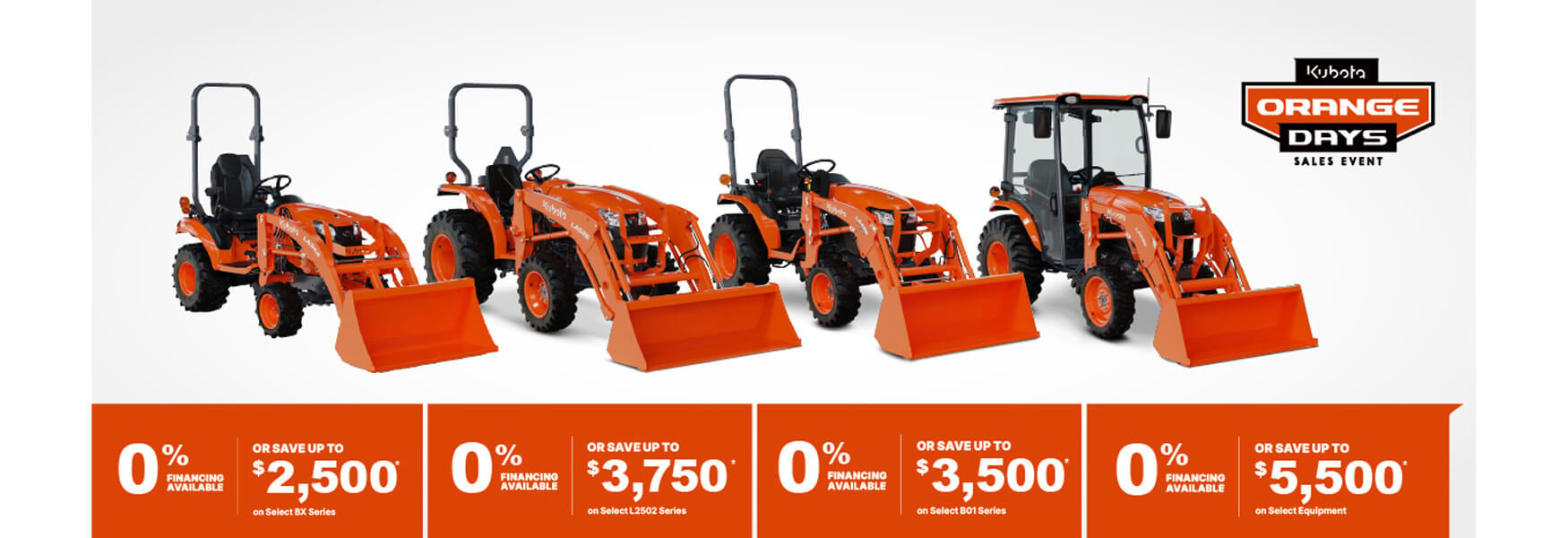 Kubota Orange Days Sales Event